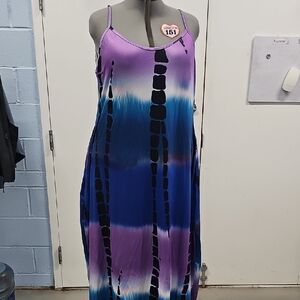 SHEIN Purple and Blue Gradient Maxi Dress
